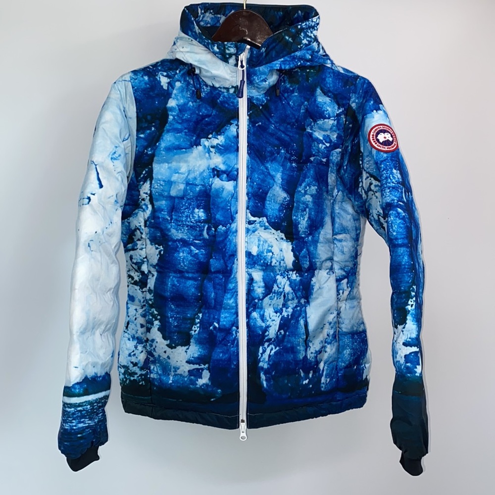 Canada Goose Blue White Printed Puffer Jacket